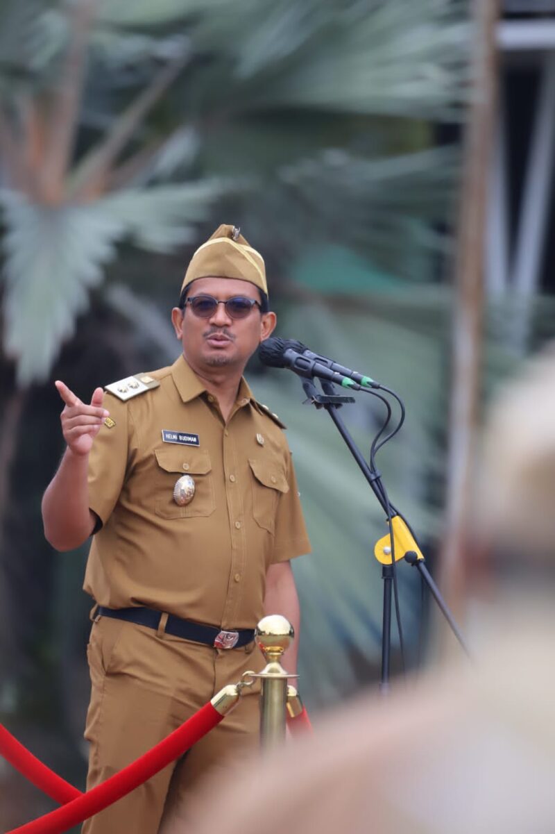 Apel Gabungan terbatas di Lapangan Sekretariat Daerah, Jalam Pembangunan, Kecamatan Tarogong Kidul, Kabupaten Garut, Senin (6/2/2023). (Foto: Muhamad Azi Zulhakim/ Yogi Budiman/ Diskominfo Garut)