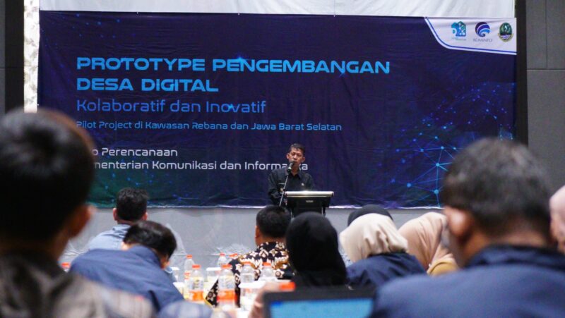 Pelaksanaan Workshop Prototype Pengembangan Desa Digital yang dilaksanakan di Ballroom Hotel Santika, Jalan Cipanas Baru, Kecamatan Tarogong Kaler, Kabupaten Garut, Kamis (9/3/2023).  (Foto: Moch Ahdiansyah/ Diskominfo Garut)