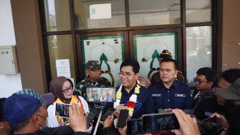 Pelaksanaan Sosialisasi Penempatan dan Pelindungan PMI yang digelar oleh BP2MI di Gedung Islamic Center, Jalan Pramuka, Kecamatan Garut Kota, Kabupaten Garut, Kamis (16/03/2023). (Foto : M. Azi Zulhakim & Moch. Ahdiansyah/Diskominfo Garut).