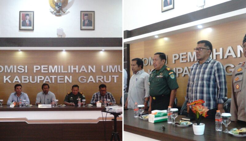 Pelaksanaan Rapat Koordinasi Persiapan Kirab Pemilu 2024, yang dilaksanakan di Aula KPU Kabupaten Garut, Jalan Suherman, Kecamatan Tarogong Kaler, Kabupaten Garut, Sabtu (07/10/2023). (Foto : M. Azi Zulhakim/Diskominfo Kab. Garut).