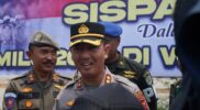 Pelaksanaan Simulasi Sispamkota Ops Mantap Brata 2023, di Lapangan Sarana Olahraga (SOR) Ciateul, Jalan Proklamasi, Kecamatan Tarogong Kidul, Kabupaten Garut, Selasa (10/10/2023).