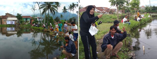 Ratusan warga Desa Langensari, Tarogong Kaler, berpartisipasi dalam acara memancing bersama yang diselenggarakan oleh Tim Relawan Ganjar Mahpud (GAMA). Kegiatan tersebut bertujuan untuk memperkenalkan Ganjar Mahpud sebagai calon presiden nomor urut 03 dan mempererat hubungan dengan masyarakat setempat. acara ini Dilaksanakan di kampung pangkalan Desa Langensari, kecamatan Tarogong Kaler,Sabtu (10/02/2024).