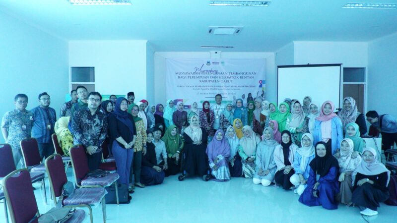 Pelaksanaan Musrenbang Perempuan dan Kelompok Rentan dalam Perencanaan Pembangunan Daerah yang Berperspektif GEDSI, berlangsung di Aula Dinas Kesehatan Kabupaten Garut, Jalan Proklamasi, Kecamatan Tarogong Kidul, Kabupaten Garut, Jum'at (8/3/2024).