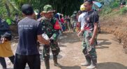 Program TNI Manunggal Membangun Desa (TMMD) ke 120 tahun 2024 yang dilaksanakan di Desa Cintadamai, Kecamatan Sukaresmi, Garut, Jawa Barat, memasuki hari kelima, Senin (13/5/2024).
