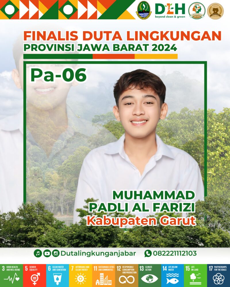 Muhammad Padli Al Farizi, seorang pemuda asal Garut, telah terpilih sebagai perwakilan Jawa Barat untuk menjadi Duta Lingkungan Hidup tahun 2024. Dengan visi yang kuat dalam memperjuangkan isu-isu lingkungan, Padli berharap mendapatkan dukungan melalui voting dari masyarakat luas.Rabu (05/06/2024)
