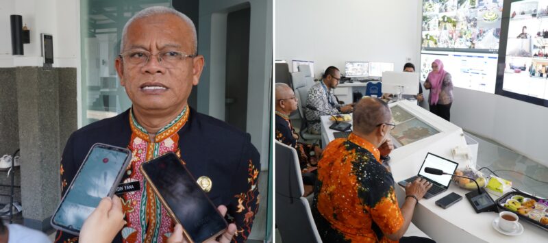 Sekda Garut, Nurdin Yana, dan Kepala Bappeda Garut, Didit Fajar Putradi, menyimak arahan Bupati Garut, Abdusy Syakur Amin, dalam Musrenbang Tingkat Kecamatan di Gedung Command Center, Pendopo Garut, Jumat (21/2/2025). Acara ini diikuti oleh berbagai pemangku kepentingan secara daring dan luring untuk membahas perencanaan pembangunan daerah tahun 2026.