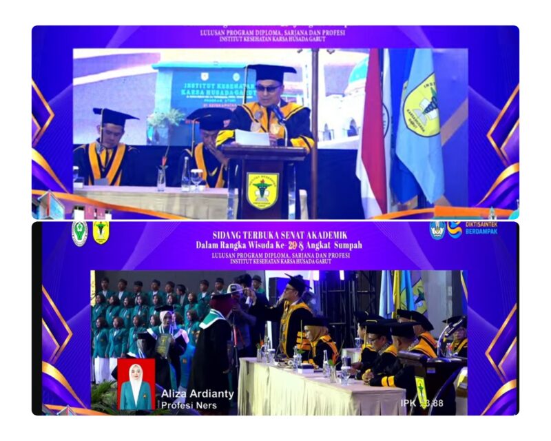 Institut Kesehatan Karsa Husada Garut (IKKHG) mewisuda sebanyak 560 lulusan dalam Wisuda ke-29 sekaligus Angkat Sumpah Gelombang Pertama Tahun Akademik 2025/2026. Acara wisuda Tersebut dilaksanakan di Hotel Santika,Rabu (13/10/2026).
